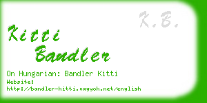 kitti bandler business card